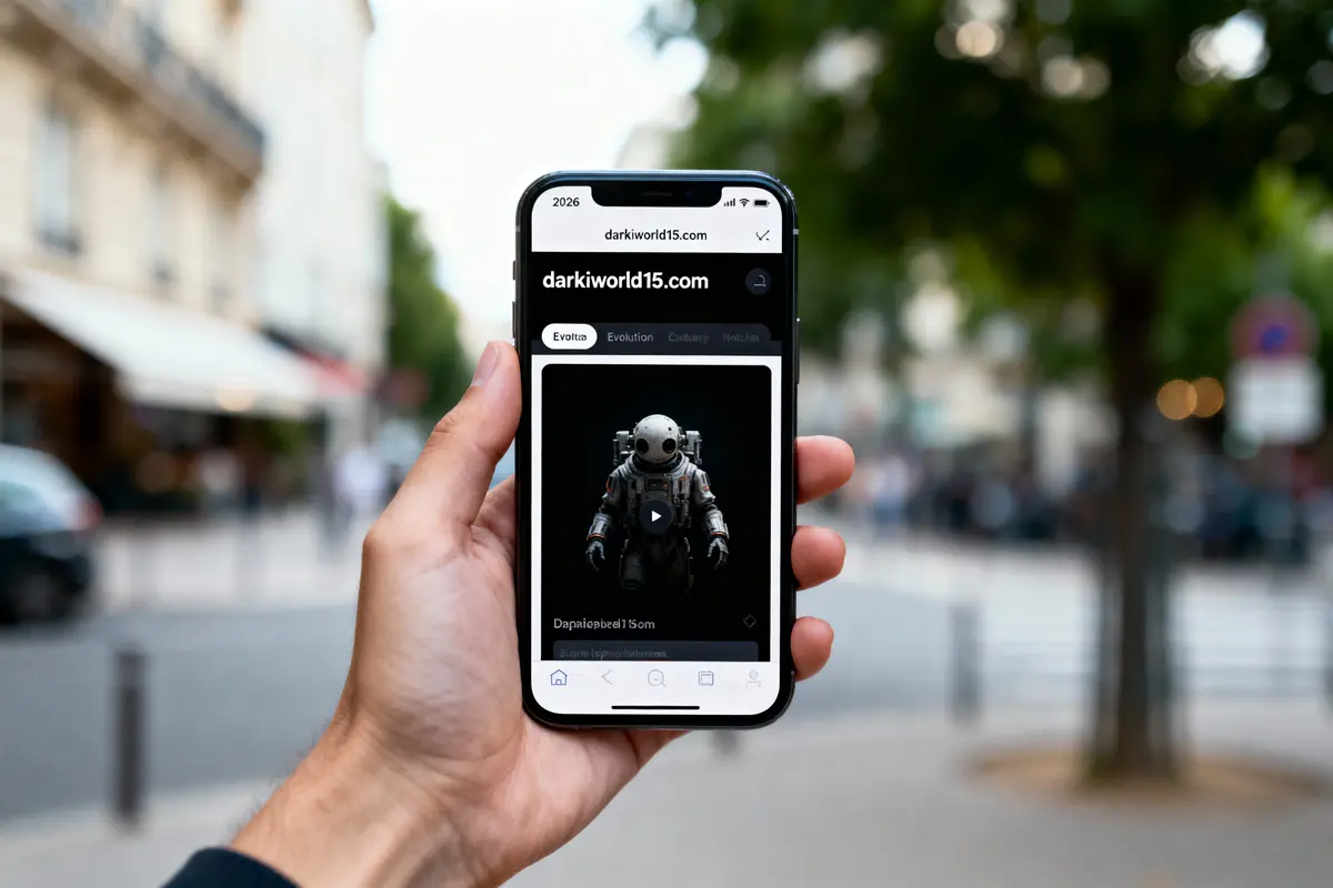 Homme consultant un site web sur un grand écran d'ordinateur dans un salon lumineux.